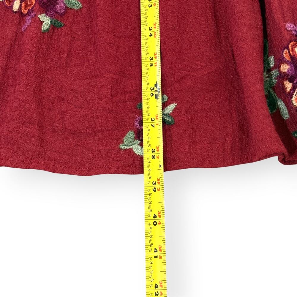 Figueroa and Flower Embroidered Floral Peasant Dress Large Cottage Boho Prairie - Picture 11 of 12